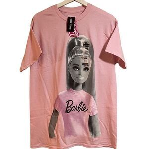 Barbie Pink Black White Portrait NWT Med T shirt  cotton